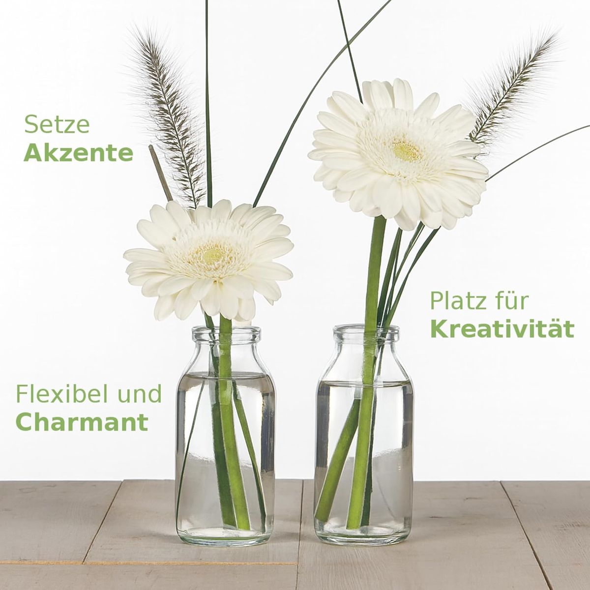 Kleine Glasflaschen 32 Stück: Mini-Vasen, 10,5 cm