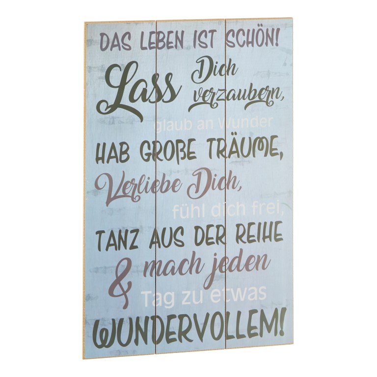 Plankenschild ca. 60 x 40 cm " Das Leben ist schön " NaDeco