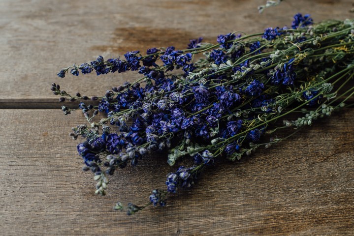 NaDeco Delphinium natur blau im Bund ca. 60cm Rittersporne getrocknet Boho Deko