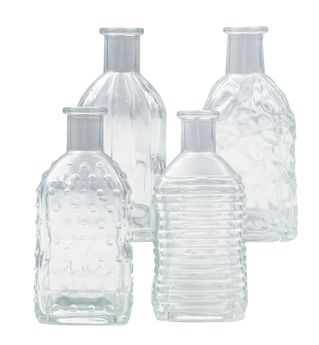 Vintage Glasvasen, 4 Stück - H 13,5 cm