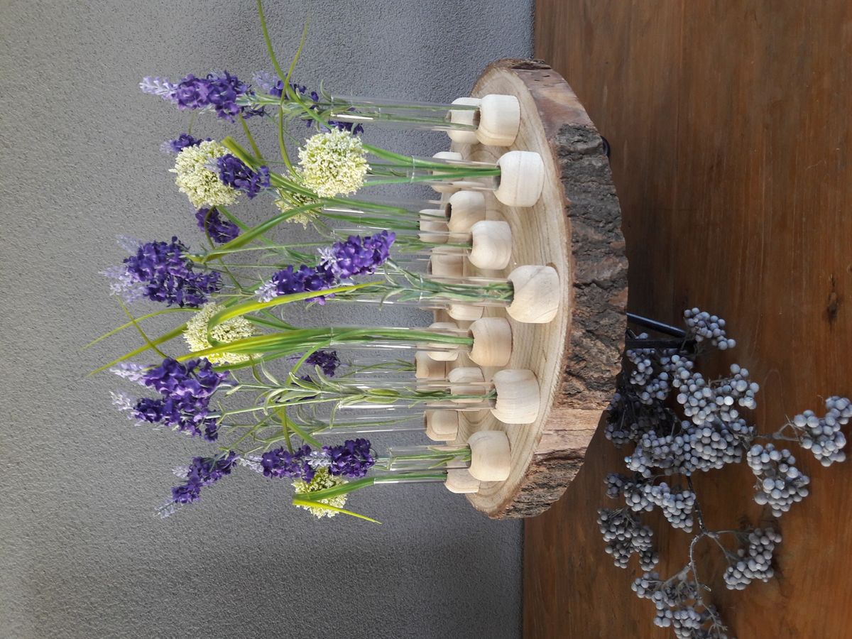 NaDeco Reagenzglas Vase aus Holz, Packung mit 2 Stück, in zwei Größen wählbar