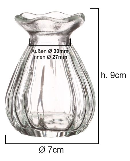 Kleine Glasvasen Fleur, 4 Stück, Höhe 9cm Ø 7cm