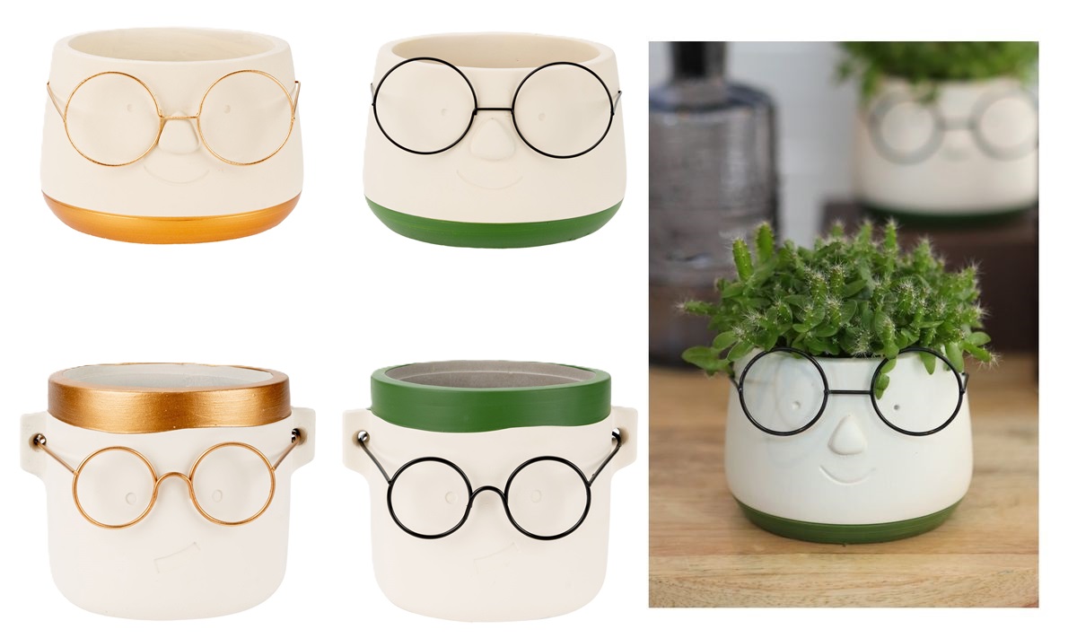 NaDeco Blumentopf mit Gesicht und Brille | Pflanztpfe | bertopf |  Blumentopf | eBay.de